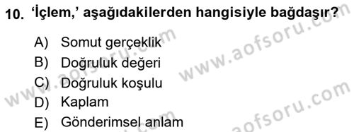 Genel Dilbilim 2 Dersi 2018 - 2019 Yılı 3 Ders Sınav Soruları 10. Soru