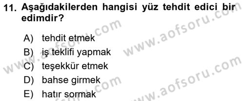 Genel Dilbilim 2 Dersi 2018 - 2019 Yılı 3 Ders Sınav Soruları 11. Soru