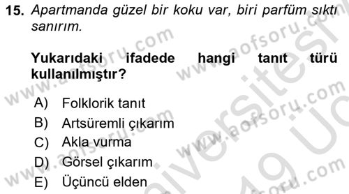 Genel Dilbilim 2 Dersi 2018 - 2019 Yılı 3 Ders Sınav Soruları 15. Soru