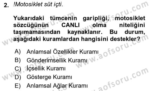 Genel Dilbilim 2 Dersi 2018 - 2019 Yılı 3 Ders Sınav Soruları 2. Soru