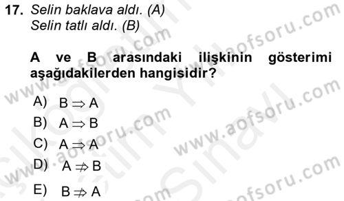 Genel Dilbilim 2 Dersi 2018 - 2019 Yılı (Vize) Ara Sınav Soruları 17. Soru