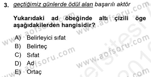 Genel Dilbilim 2 Dersi 2018 - 2019 Yılı (Vize) Ara Sınav Soruları 3. Soru