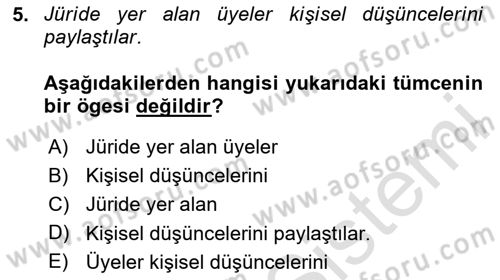 Genel Dilbilim 2 Dersi 2020 - 2021 Yılı Yaz Okulu Sınav Soruları 5. Soru