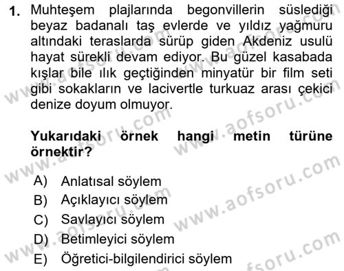 Genel Dilbilim 2 Dersi 2021 - 2022 Yılı Yaz Okulu Sınav Soruları 1. Soru