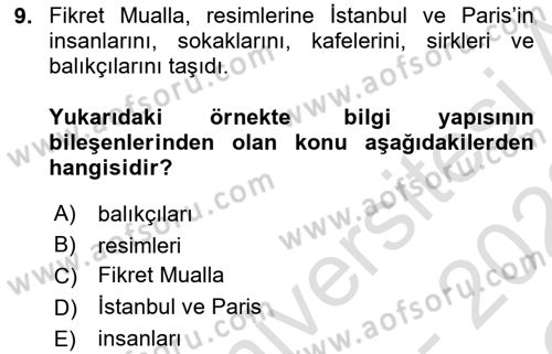 Genel Dilbilim 2 Dersi 2021 - 2022 Yılı Yaz Okulu Sınav Soruları 9. Soru