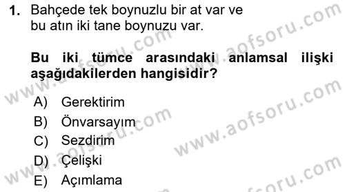 Genel Dilbilim 2 Dersi 2022 - 2023 Yılı Yaz Okulu Sınav Soruları 1. Soru
