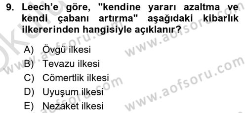 Genel Dilbilim 2 Dersi 2022 - 2023 Yılı Yaz Okulu Sınav Soruları 9. Soru