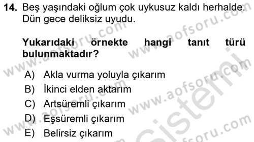Genel Dilbilim 2 Dersi 2023 - 2024 Yılı Yaz Okulu Sınav Soruları 14. Soru