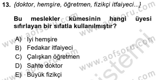 Genel Dilbilim 2 Dersi 2024 - 2025 Yılı (Vize) Ara Sınav Soruları 13. Soru