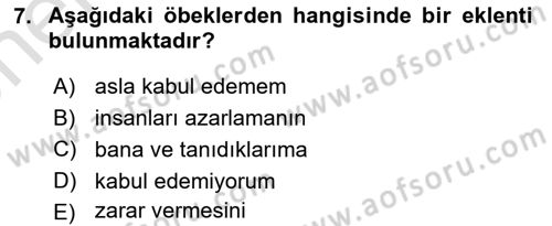 Genel Dilbilim 2 Dersi 2024 - 2025 Yılı (Vize) Ara Sınav Soruları 7. Soru