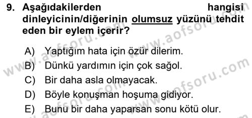 Genel Dilbilim 2 Dersi 2024 - 2025 Yılı (Final) Dönem Sonu Sınav Soruları 9. Soru