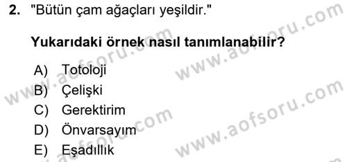 Genel Dilbilim 2 Dersi 2024 - 2025 Yılı Yaz Okulu Sınav Soruları 2. Soru