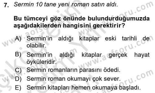 Genel Dilbilim 2 Dersi 2024 - 2025 Yılı Yaz Okulu Sınav Soruları 7. Soru