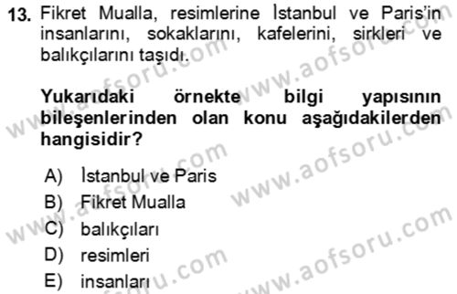 Genel Dilbilim 2 Dersi 2025 - 2026 Yılı Yaz Okulu Sınav Soruları 13. Soru