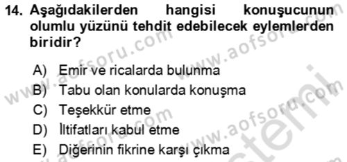 Genel Dilbilim 2 Dersi 2025 - 2026 Yılı Yaz Okulu Sınav Soruları 14. Soru