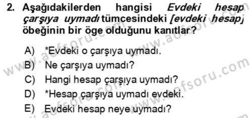 Genel Dilbilim 2 Dersi 2025 - 2026 Yılı Yaz Okulu Sınav Soruları 2. Soru