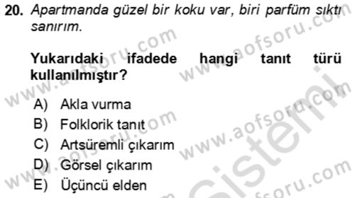 Genel Dilbilim 2 Dersi 2025 - 2026 Yılı Yaz Okulu Sınav Soruları 20. Soru