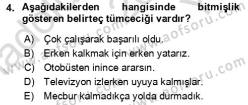 Genel Dilbilim 2 Dersi 2025 - 2026 Yılı Yaz Okulu Sınav Soruları 4. Soru