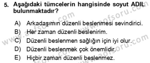 Genel Dilbilim 2 Dersi 2025 - 2026 Yılı Yaz Okulu Sınav Soruları 5. Soru