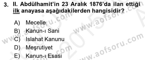 2. Meşrutiyet Dönemi Türk Edebiyatı Dersi 2015 - 2016 Yılı (Vize) Ara Sınav Soruları 3. Soru