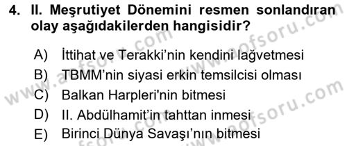 2. Meşrutiyet Dönemi Türk Edebiyatı Dersi 2015 - 2016 Yılı (Vize) Ara Sınav Soruları 4. Soru