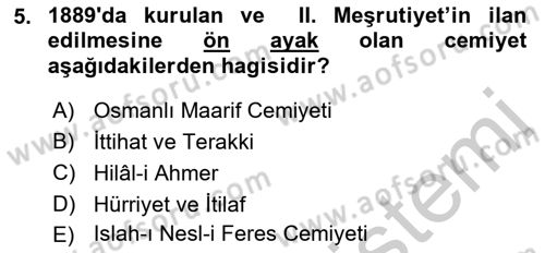 2. Meşrutiyet Dönemi Türk Edebiyatı Dersi 2016 - 2017 Yılı (Vize) Ara Sınavı 5. Soru