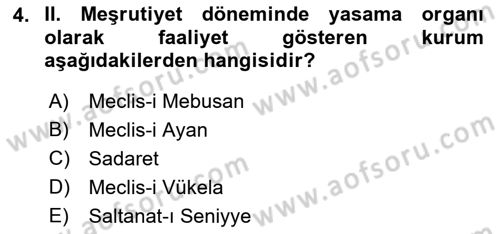 2. Meşrutiyet Dönemi Türk Edebiyatı Dersi 2017 - 2018 Yılı (Vize) Ara Sınavı 4. Soru