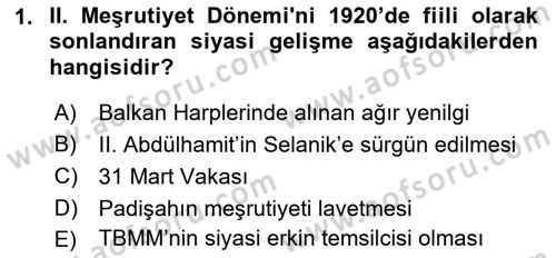 2. Meşrutiyet Dönemi Türk Edebiyatı Dersi 2018 - 2019 Yılı (Vize) Ara Sınav Soruları 1. Soru