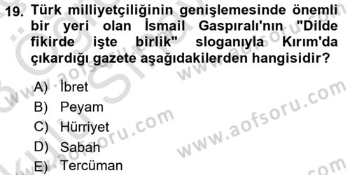 2. Meşrutiyet Dönemi Türk Edebiyatı Dersi 2022 - 2023 Yılı Yaz Okulu Sınavı 19. Soru