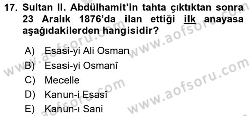 2. Meşrutiyet Dönemi Türk Edebiyatı Dersi 2024 - 2025 Yılı (Final) Dönem Sonu Sınav Soruları 17. Soru