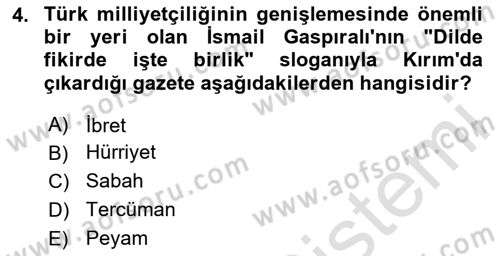 2. Meşrutiyet Dönemi Türk Edebiyatı Dersi 2024 - 2025 Yılı Yaz Okulu Sınav Soruları 4. Soru