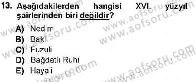 XVI-XIX. Yüzyıllar Türk Dili Dersi Ara Sınavı Deneme Sınav Soruları 13. Soru