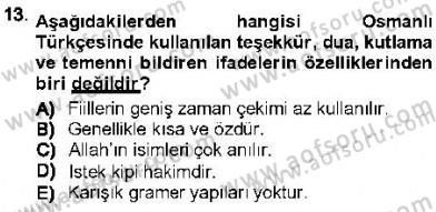 XVI-XIX. Yüzyıllar Türk Dili Dersi 2012 - 2013 Yılı (Final) Dönem Sonu Sınav Soruları 13. Soru