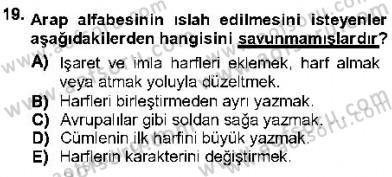 XVI-XIX. Yüzyıllar Türk Dili Dersi 2012 - 2013 Yılı (Final) Dönem Sonu Sınav Soruları 19. Soru