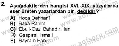 XVI-XIX. Yüzyıllar Türk Dili Dersi 2012 - 2013 Yılı (Final) Dönem Sonu Sınav Soruları 2. Soru