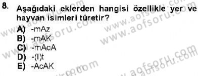 XVI-XIX. Yüzyıllar Türk Dili Dersi 2012 - 2013 Yılı (Final) Dönem Sonu Sınav Soruları 8. Soru