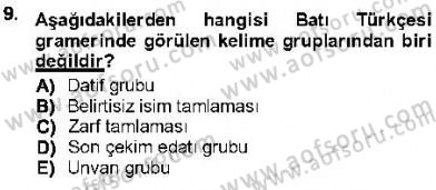 XVI-XIX. Yüzyıllar Türk Dili Dersi 2012 - 2013 Yılı (Final) Dönem Sonu Sınav Soruları 9. Soru