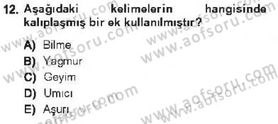 XVI-XIX. Yüzyıllar Türk Dili Dersi 2012 - 2013 Yılı Tek Ders Sınav Soruları 12. Soru
