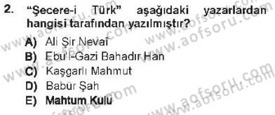 XVI-XIX. Yüzyıllar Türk Dili Dersi 2012 - 2013 Yılı Tek Ders Sınav Soruları 2. Soru
