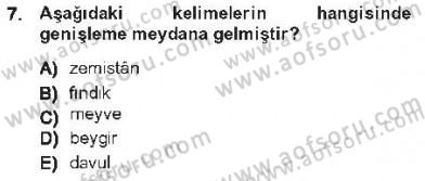 XVI-XIX. Yüzyıllar Türk Dili Dersi 2012 - 2013 Yılı Tek Ders Sınav Soruları 7. Soru