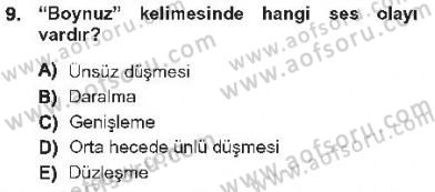 XVI-XIX. Yüzyıllar Türk Dili Dersi 2012 - 2013 Yılı Tek Ders Sınav Soruları 9. Soru