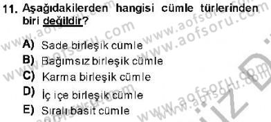XVI-XIX. Yüzyıllar Türk Dili Dersi 2013 - 2014 Yılı (Final) Dönem Sonu Sınav Soruları 11. Soru