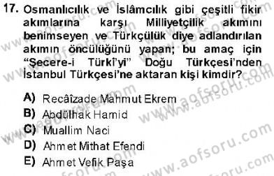 XVI-XIX. Yüzyıllar Türk Dili Dersi 2013 - 2014 Yılı (Final) Dönem Sonu Sınav Soruları 17. Soru