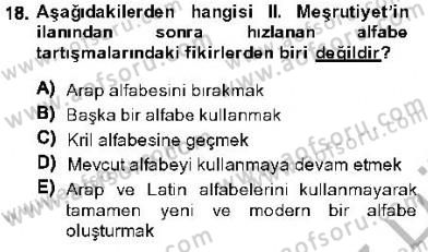 XVI-XIX. Yüzyıllar Türk Dili Dersi 2013 - 2014 Yılı (Final) Dönem Sonu Sınav Soruları 18. Soru