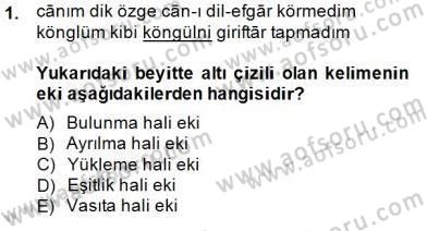 XVI-XIX. Yüzyıllar Türk Dili Dersi Ara Sınavı Deneme Sınav Soruları 1. Soru