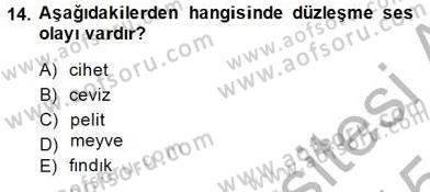 XVI-XIX. Yüzyıllar Türk Dili Dersi 2014 - 2015 Yılı (Vize) Ara Sınav Soruları 14. Soru