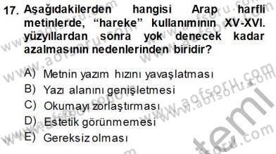 XVI-XIX. Yüzyıllar Türk Dili Dersi Ara Sınavı Deneme Sınav Soruları 17. Soru
