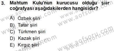 XVI-XIX. Yüzyıllar Türk Dili Dersi Ara Sınavı Deneme Sınav Soruları 3. Soru