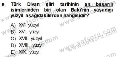 XVI-XIX. Yüzyıllar Türk Dili Dersi Ara Sınavı Deneme Sınav Soruları 9. Soru