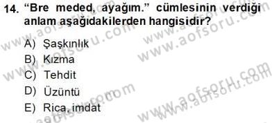 XVI-XIX. Yüzyıllar Türk Dili Dersi 2014 - 2015 Yılı (Final) Dönem Sonu Sınav Soruları 14. Soru